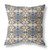 28" X 28" Brown And Blue Broadcloth Floral Throw Pillow