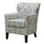 29" Blue Cream And Brown Polyester Blend Floral Arm Chair