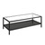 54" Black Glass Rectangular Coffee Table With Shelf