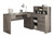 59" x 62.75" x 44.75" Dark Taupe Particle Board Hollow Core Computer Desk