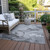 3' X 4' Gray Abstract Washable Non Skid Indoor Outdoor Area Rug