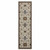 2' X 8' Beige Rust Red Blue Gold And Grey Oriental Power Loom Stain Resistant Runner Rug With Fringe