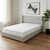 White Tufted Upholstered Twin Bed Frame