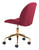 Contempo Red Velvet and Gold Rolling Office Chair