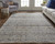 2' X 3' Gray Ivory And Blue Abstract Distressed Area Rug With Fringe