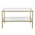 32" Gold Glass And Metal Square Coffee Table