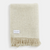 Natural Undyed Wool Woven Solid Color Reversable Throw with Fringe
