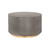 28" Gray And Brass Concrete And Brass Oval Coffee Table