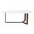 47.64" X 27.56" X 14.97" Coffee Table in Matte White with Dark Walnut Base