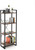 Mod Walnut and Black Four Tier Open Bookcase