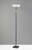 Sleek Torchiere Black Metal Frosted Alabaster Glass Shade