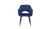 22" Ocean Blue Velvet And Gold Solid Color Parsons Chair