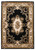 3'x5' Black Ivory Machine Woven Hand Carved Floral Medallion Indoor Area Rug