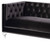 89" Black Velvet Sofa And Toss Pillows With Clear Legs