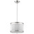 Lux 1-Light Brushed Nickel Pendant With Metal Trimmed Sheer Snow Shantung Two Tier Shade