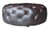 41" Brown Genuine Leather And Dark Brown Tufted Round Ottoman