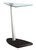 17.75" x 13.75" x 23.75" BlackSilver Particle Board Tempered Glass Accent Table