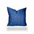 22" X 22" Blue And White Zippered Gingham Throw Indoor Outdoor Pillow Cover