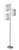 Three Light Floor Lamp Brushed Steel with White Fabric Lanterns