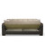 87" Brown And Sand Chenille And Faux Leather Convertible Futon Sleeper Sofa With Toss Pillows And Storage