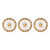 Set of Three Gold Sunburst Leaf Wall Decor