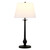 28" Black Metal Table Lamp With White Empire Shade