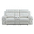 White Leather Gel Cover Power Console Reclining Loveseat in Plushily Padded Seats Jewel Embellished Tufted Design Along With Recessed Arm