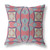 20"x20" Muted Red Yellow Zippered Suede Geometric Throw Pillow
