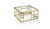 40" Gold And Clear Glass Square Coffee Table