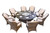 324.91" X 27.56" X 72.93" Brown Round Outdoor Gas Fir Pit Table With Chairs