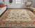 12' X 15' Ivory Red And Blue Wool Floral Hand Knotted Stain Resistant Area Rug