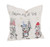 14" X 14" Beige and Gray Dog Christmas Linen Linen Blend Zippered Pillow With Embroidery