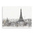 40" Monochrome Paris Rooftops Sketch Canvas Wall Art - 808230016958
