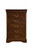 32" Brown Solid Wood Five Drawer Chest