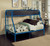 78" X 54" X 60" Twin Over Full Blue Metal Tube Bunk Bed