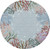 8' Blue Hand Hooked Bordered Coral Reef Indoor Runner Rug