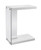 18.5" x 10.25" x 24.75" White Finish and Tempered Glass Accent Table