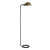 65" Black Reading Floor Lamp With Brass Dome Shade