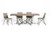 30" Walnut Veneer And Metal Dining Table