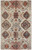 7' X 10' Ivory Red And Tan Abstract Power Loom Distressed Stain Resistant Area Rug