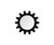 Cog 17" Round Black Metal Frame Wall Mirror