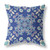 28" X 28" Blue And Off White Broadcloth Floral Throw Pillow