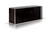 31" Ebony Lacquer Mdf Glass And Steel Buffet