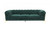 Glam 97" Green Velvet And Gold Accent Sofa