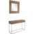 47" Brown and Silver Wood Frame Console Table With Drawer