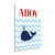 Chevron Whale II Wrapped Canvas Print Living Room Wall Art