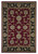 7' Octagon Red or Black Floral Vines Bordered Indoor Area Rug