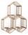 Golden Hexagon Trio Mirrored Wall Sconce