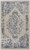 4' X 6' Ivory And Blue Floral Power Loom Distressed Area Rug