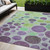 5' X 8' Purple And Lime Green Geometric Washable Indoor Outdoor Area Rug
